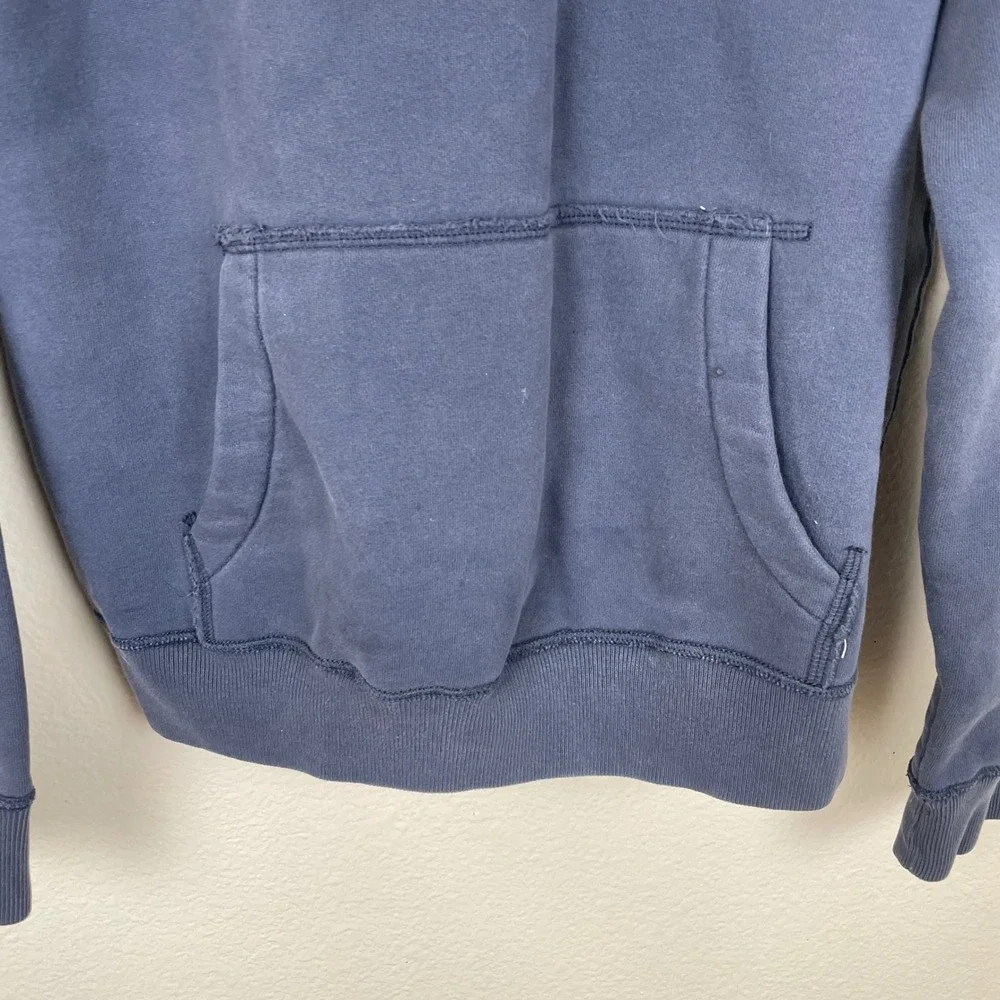 Y2K 90s Hollister Mens Hoodie Sz L Hooded Sweatshirt Logo Navy Blue Pullover